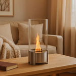Biocamino Fuoco rotondo Twister – Grigio